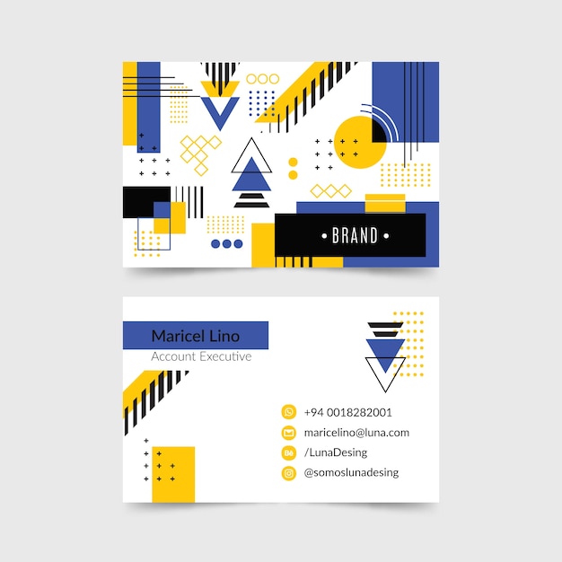 Business card in minimalist style with shapes
