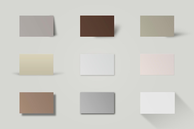 Free Vector business card mockup in earth tone set