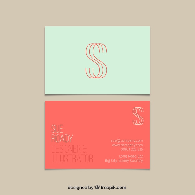 Free vector business card in modern style