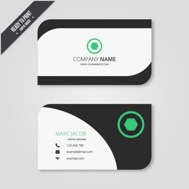 Free vector business card in modern style