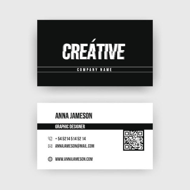 Business card monochrome design
