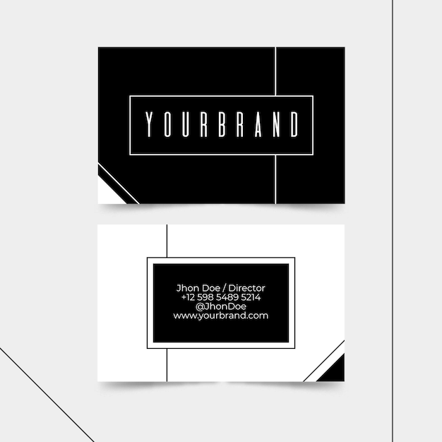 Free vector business card monochrome theme