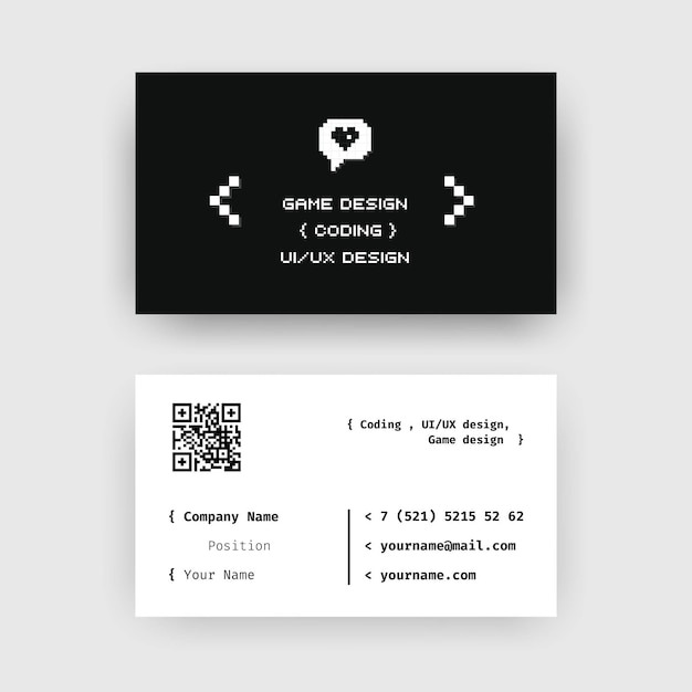 Free vector business card monochrome