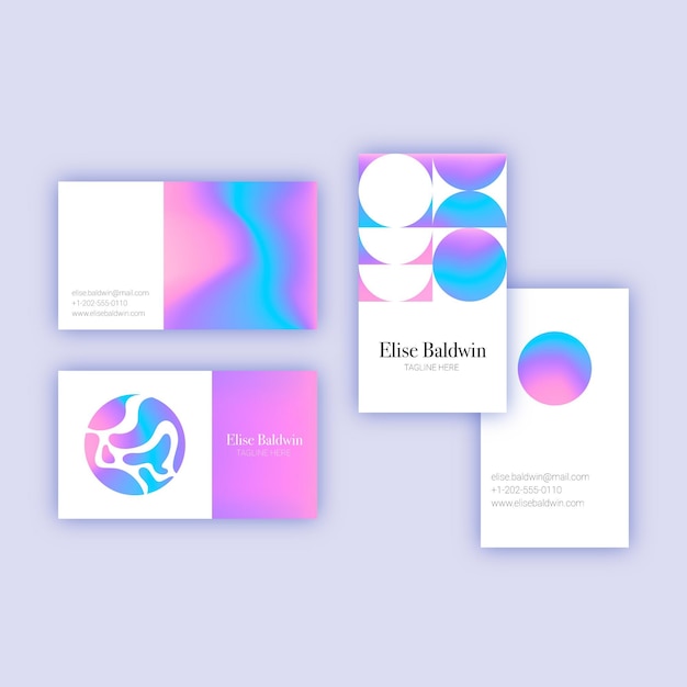 Free vector business card in pastel color