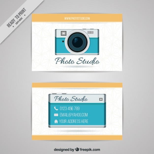 Business card of photo studio