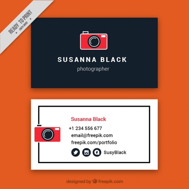 Business card for photograph