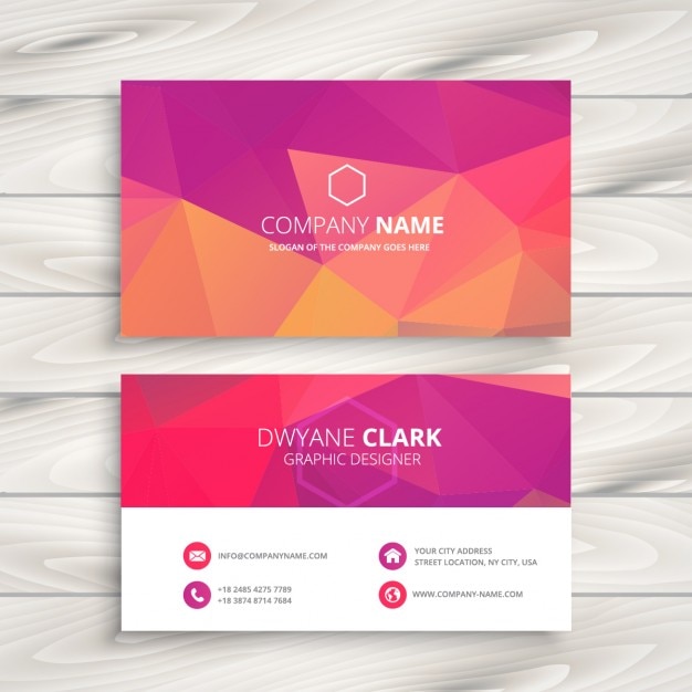 Business card in pink