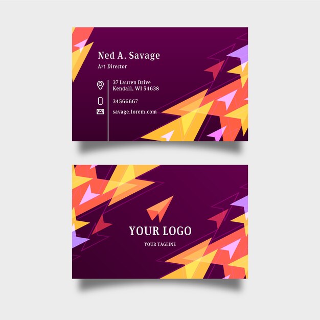 Business card set abstract template collection