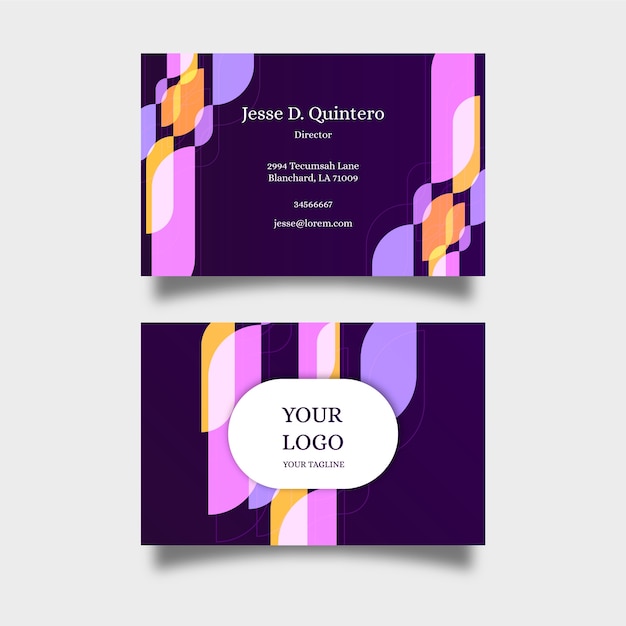 Free vector business card set abstract template set