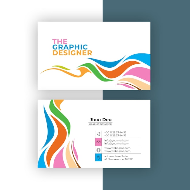 Free vector business card set creative and clean business card template