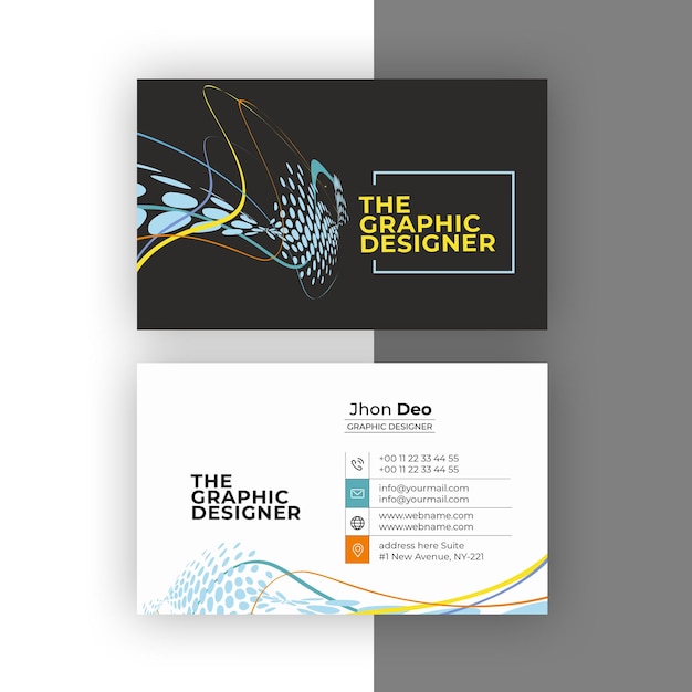Free vector business card set creative and clean business card template