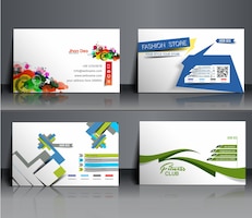 Business card set mock up design fashion store and fitness club