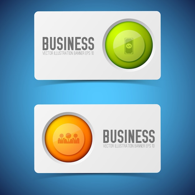 Free vector business card set with text and round icons