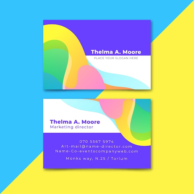 Free vector business card summer colours