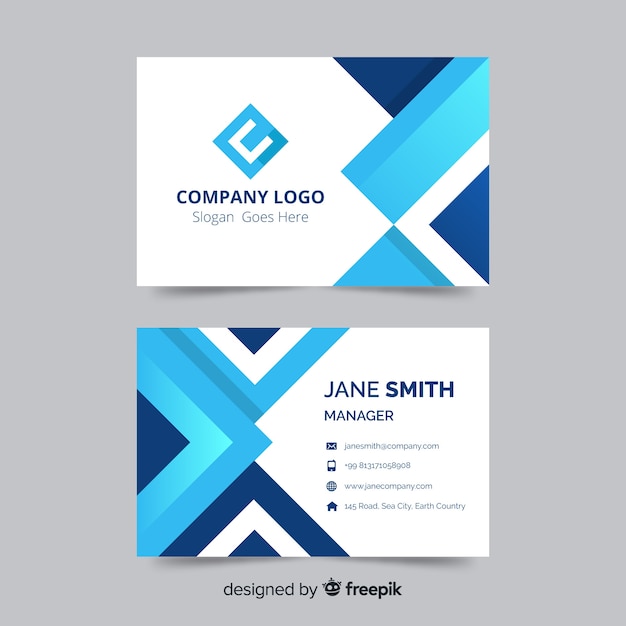 Free vector business card template in abstract design