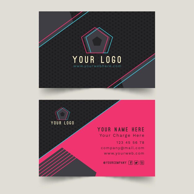 Business card template abstract neumorph
