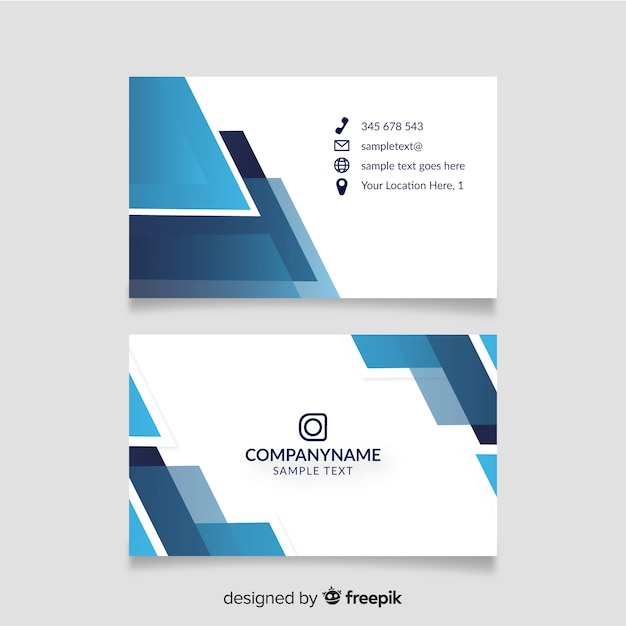 Business card template in abstract style