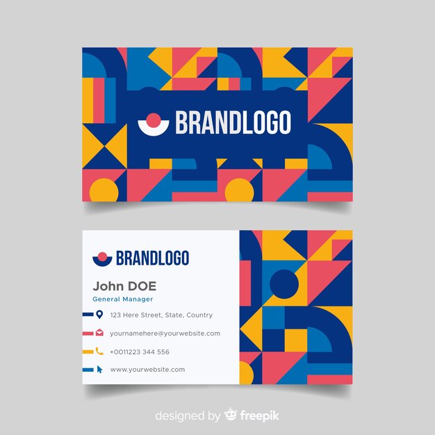 Business card template in abstract style