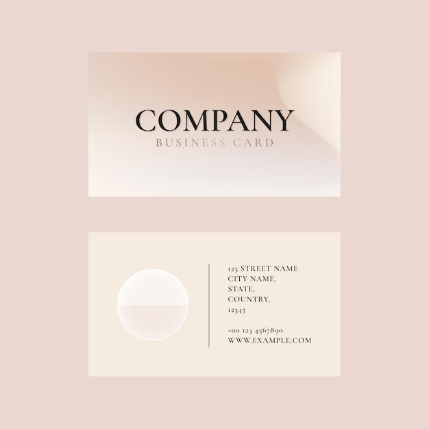 Business card template  in beige for beauty brand in feminine theme