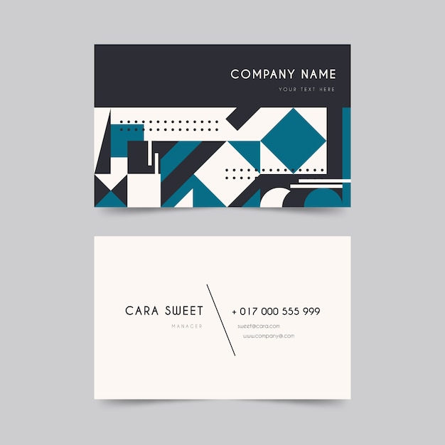 Business card template in classic blue
