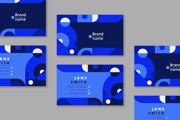 Free vector business card template in classic blue