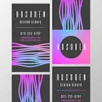 Free vector business card template colorful abstract style