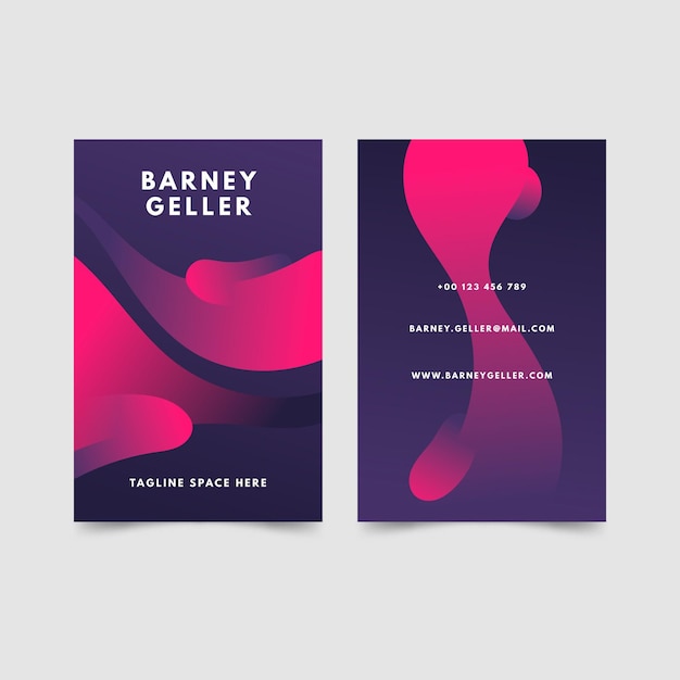 Business card template colorful gradient