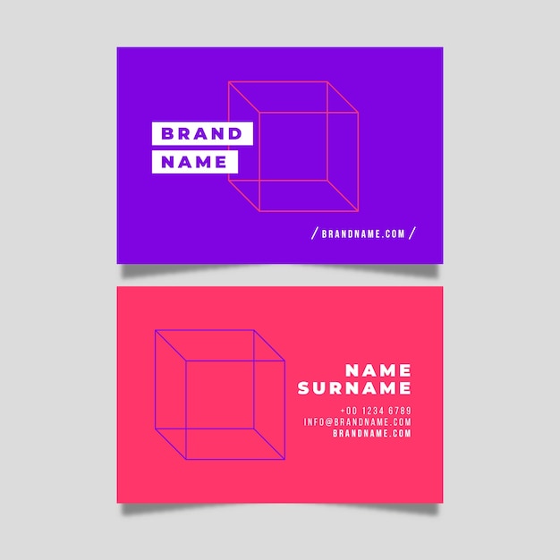 Free vector business card template colorful minimal set