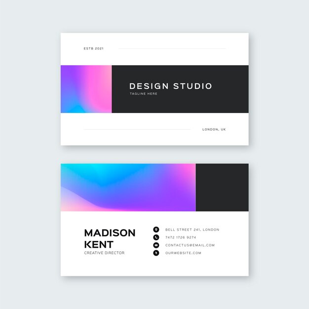 Free vector business card template colorful style