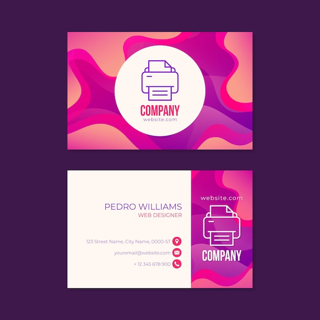 Business card template colorful
