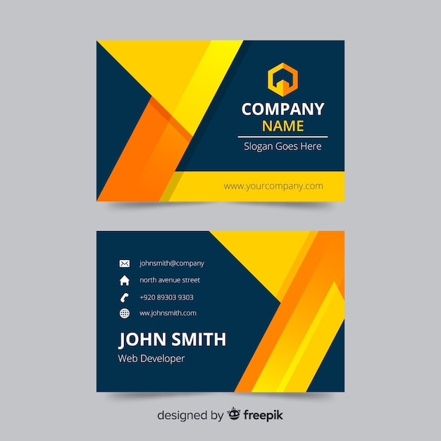 Business card template concept in abstract design