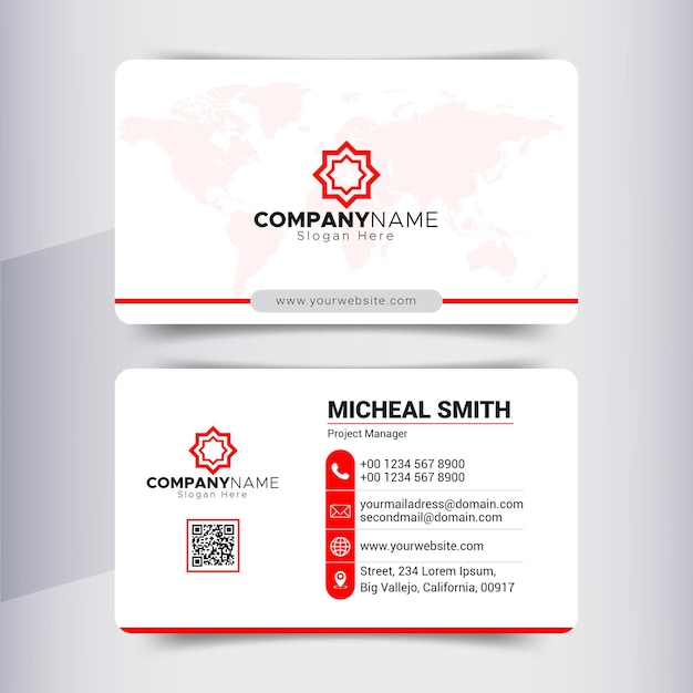 Business card template, corporate and brand identity design