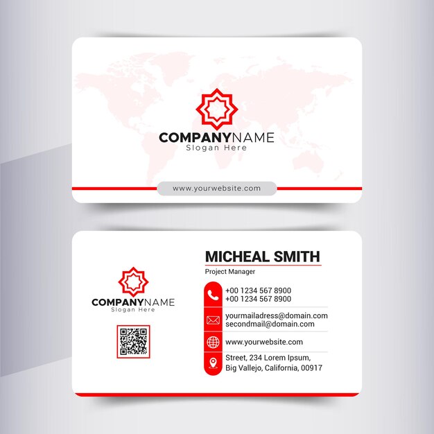 Business card template, corporate and brand identity design