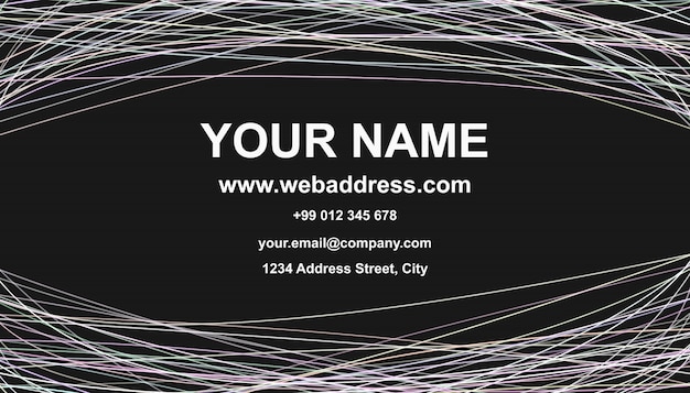 Free vector business card template design - vector name card graphic with curved stripes on black background