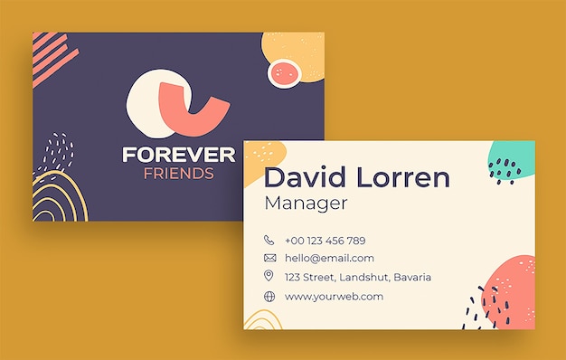 Free vector business card template design