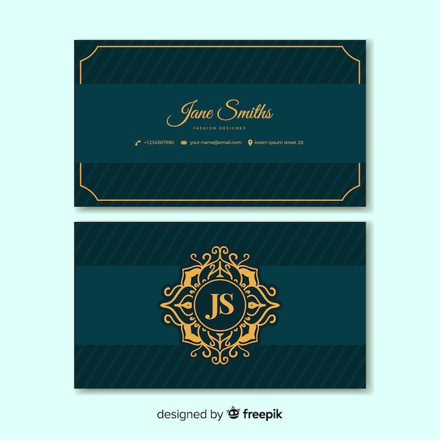 Business card template in elegant style