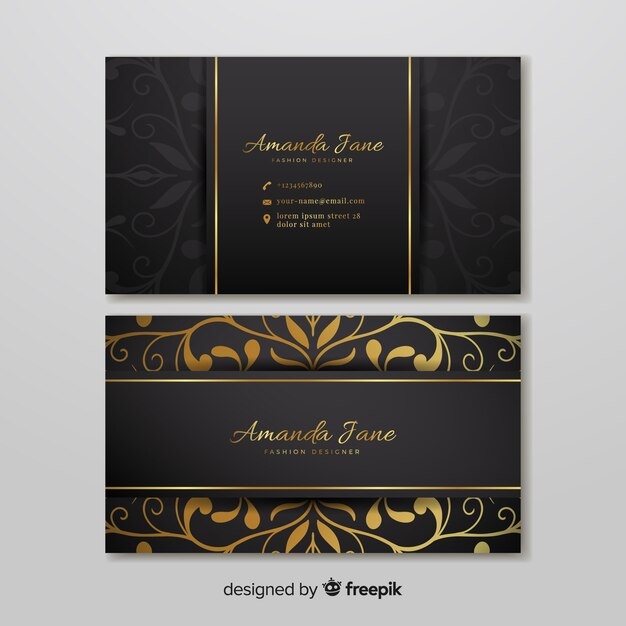 Business card template in elegant style