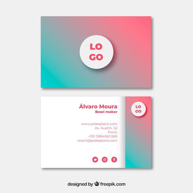 Business card template in flat design