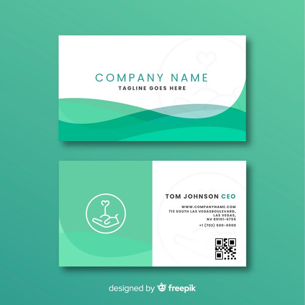 Business card template flat design