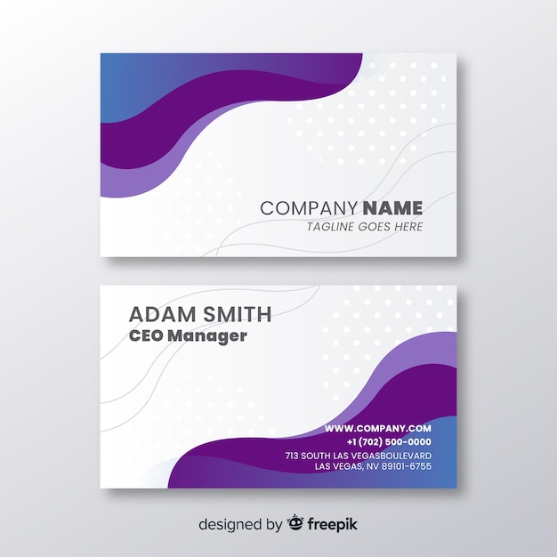 Free vector business card template flat design