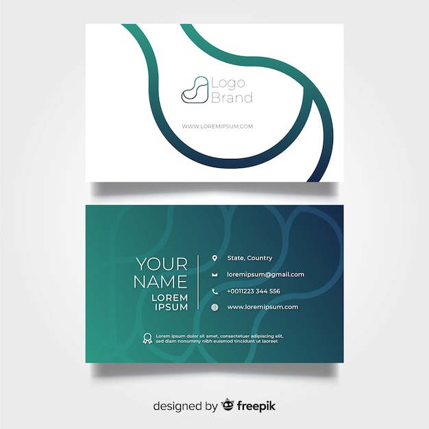 Free vector business card template flat design