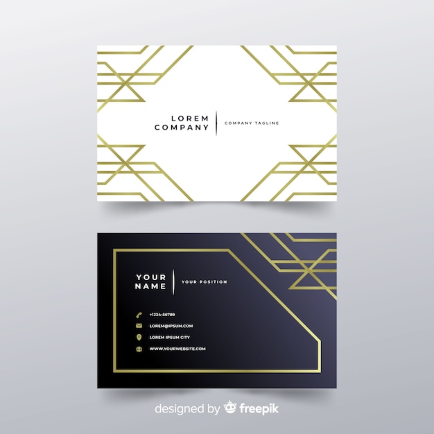 Free vector business card template in flat style