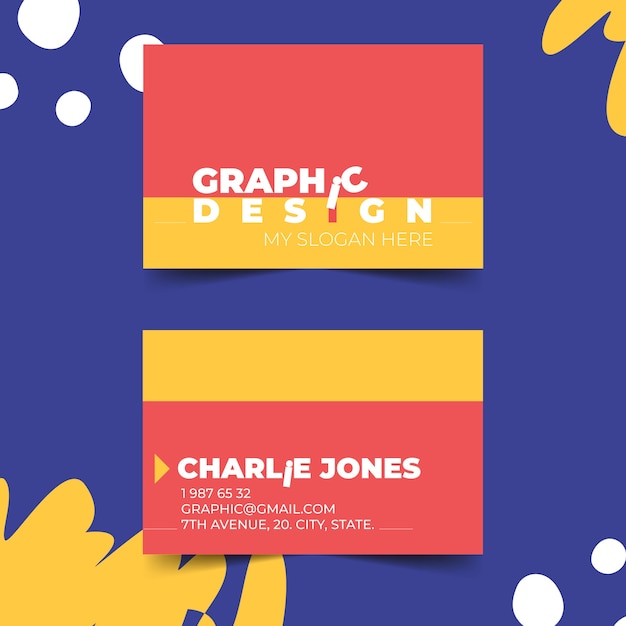 Business card template for funny graphic designer