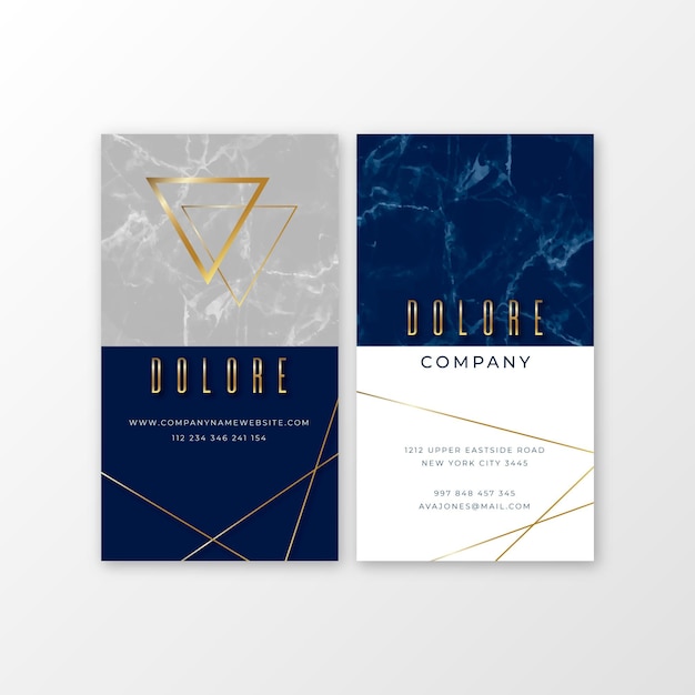 Free vector business card template gold foil symbols