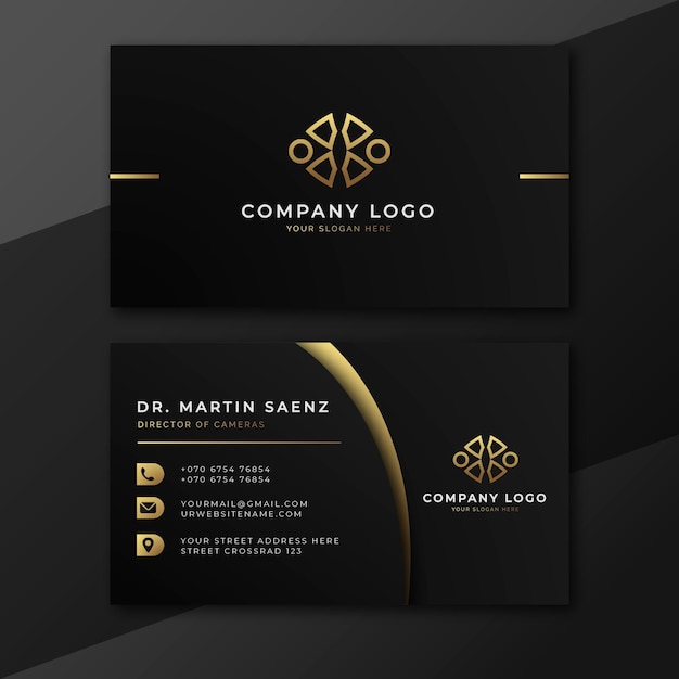 Business card template gold foil