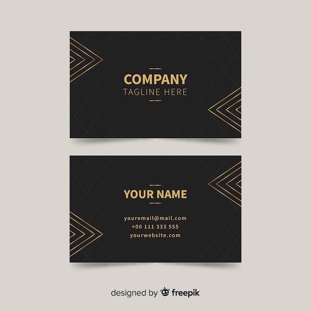 Business card template golden details