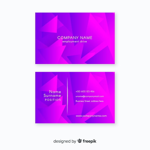 Business card template gradient style