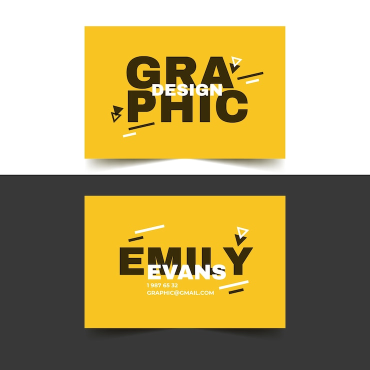 Free Vector business card template for graphic designer in duo tones