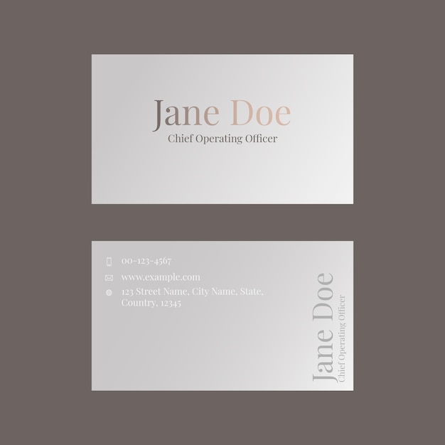 Бесплатное векторное изображение Шаблон визитки в приглушенном коричневом цвете для косметического бренда в женской тематике