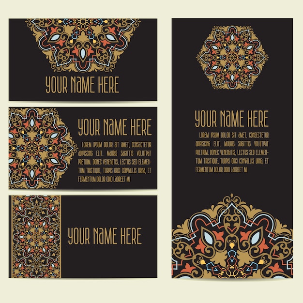 Business card template mandala design